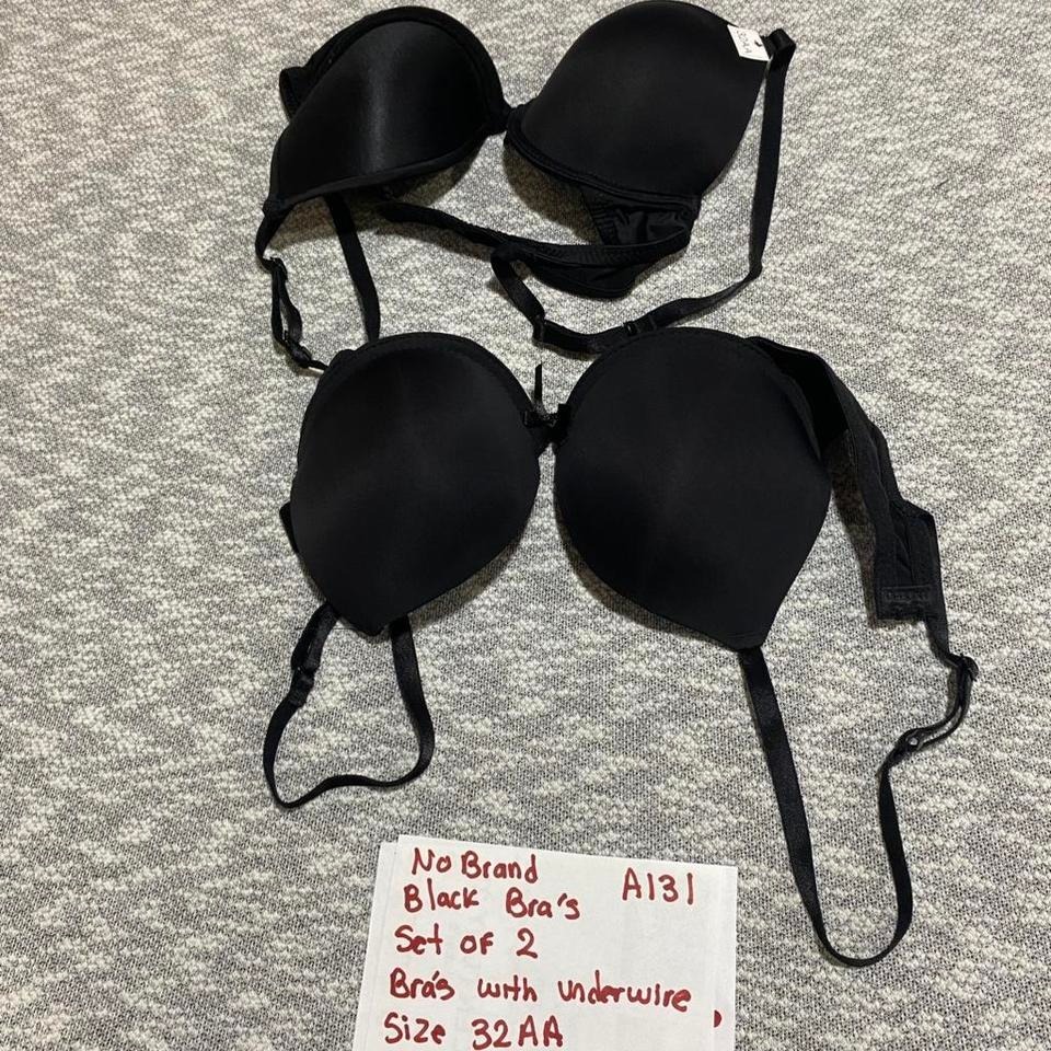 No Brand Black Push Up Bra Set Of 2 Girl 32 Aa SkuA131 Lingerie Pushup